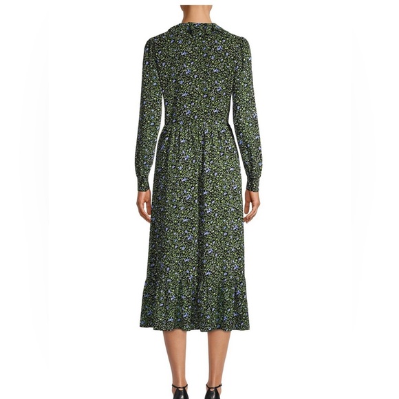 NWOT Michael Michael Kors Floral Ruffle Midi Dress sz L - Picture 4 of 9